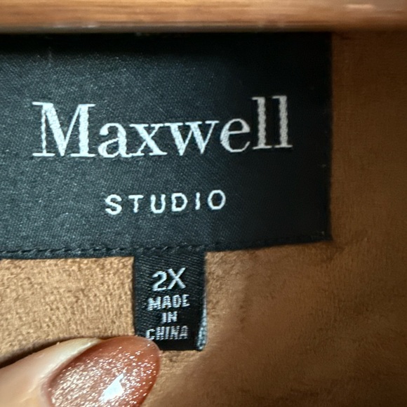 Maxwell Studio Fleece Lined Faux Sheepskin Fly Away Vest sz: 2X - Picture 6 of 8